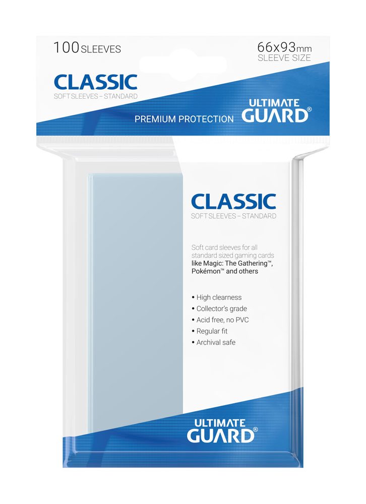 Ultimate Guard Sleeves Transparent Classic Soft Standard Size - Penny Sleeves