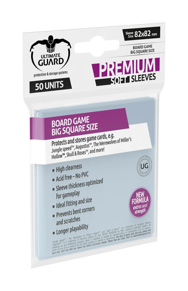 Ultimate Guard Premium Square Soft Sleeves for Board Games (50 Sleeves)