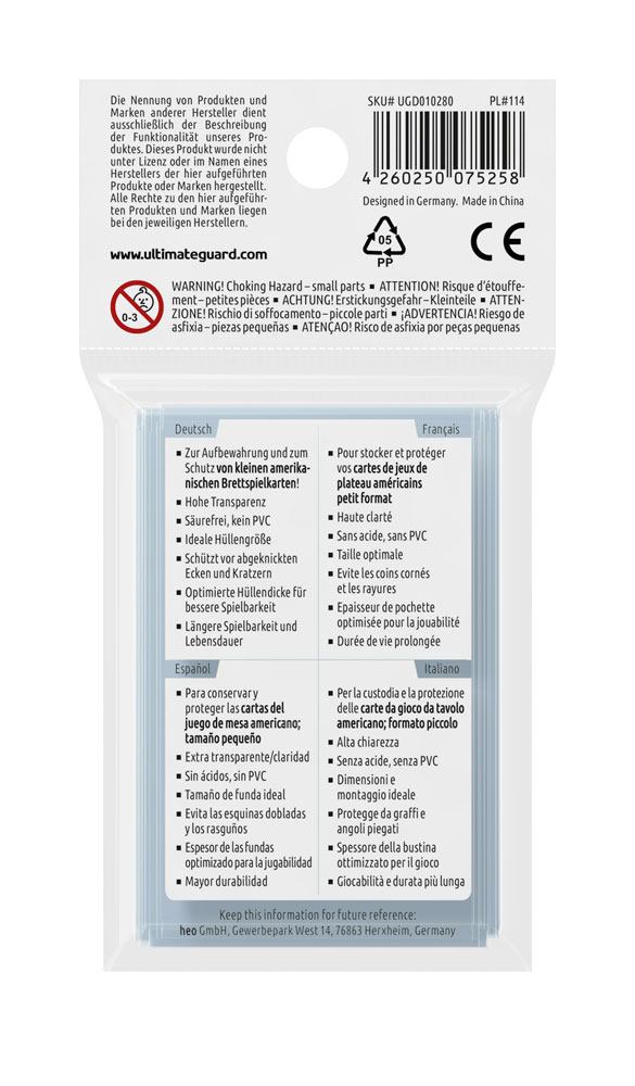 Ultimate Guard Premium Soft Sleeves for Board Games (50 Sleeves)