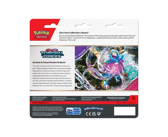 SV05 Scarlet & Violet Temporal Forces Three Pack Blister Cyclizar or Cleffa