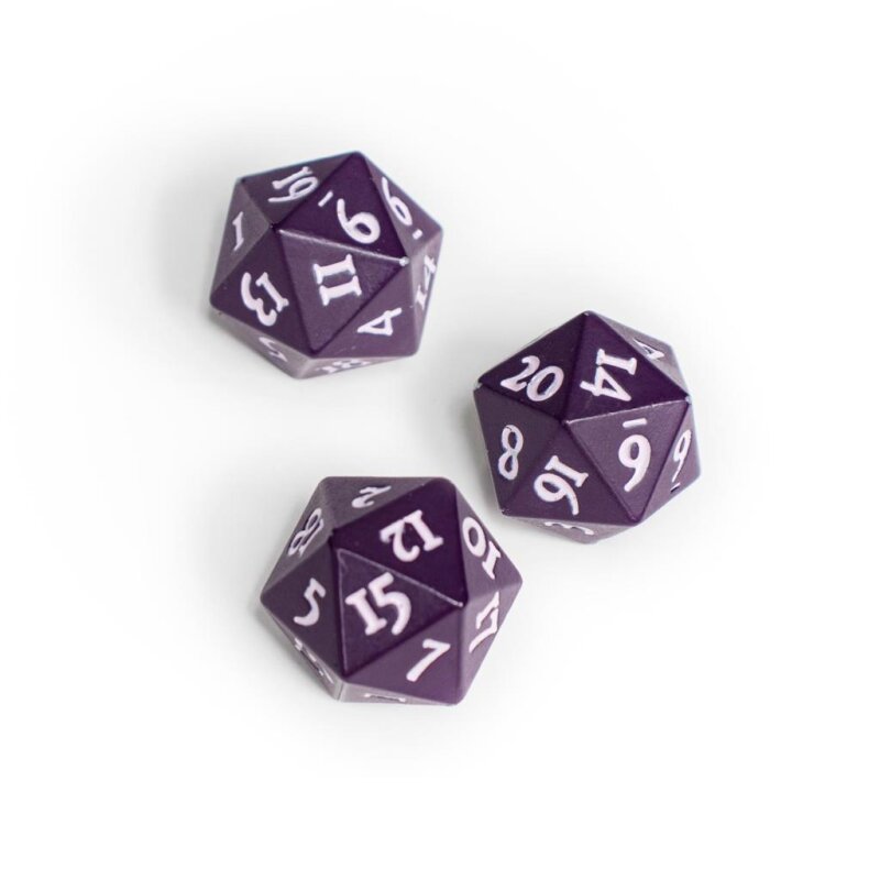 Vivid Heavy Metal D20 Dice