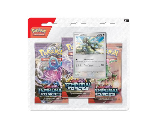 SV05 Scarlet & Violet Temporal Forces Three Pack Blister Cyclizar or Cleffa