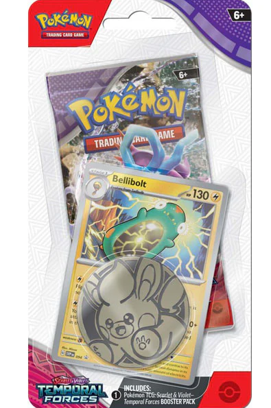 SV05 Scarlet & Violet Temporal Forces Checklane Blister Bellibolt or Carvanha