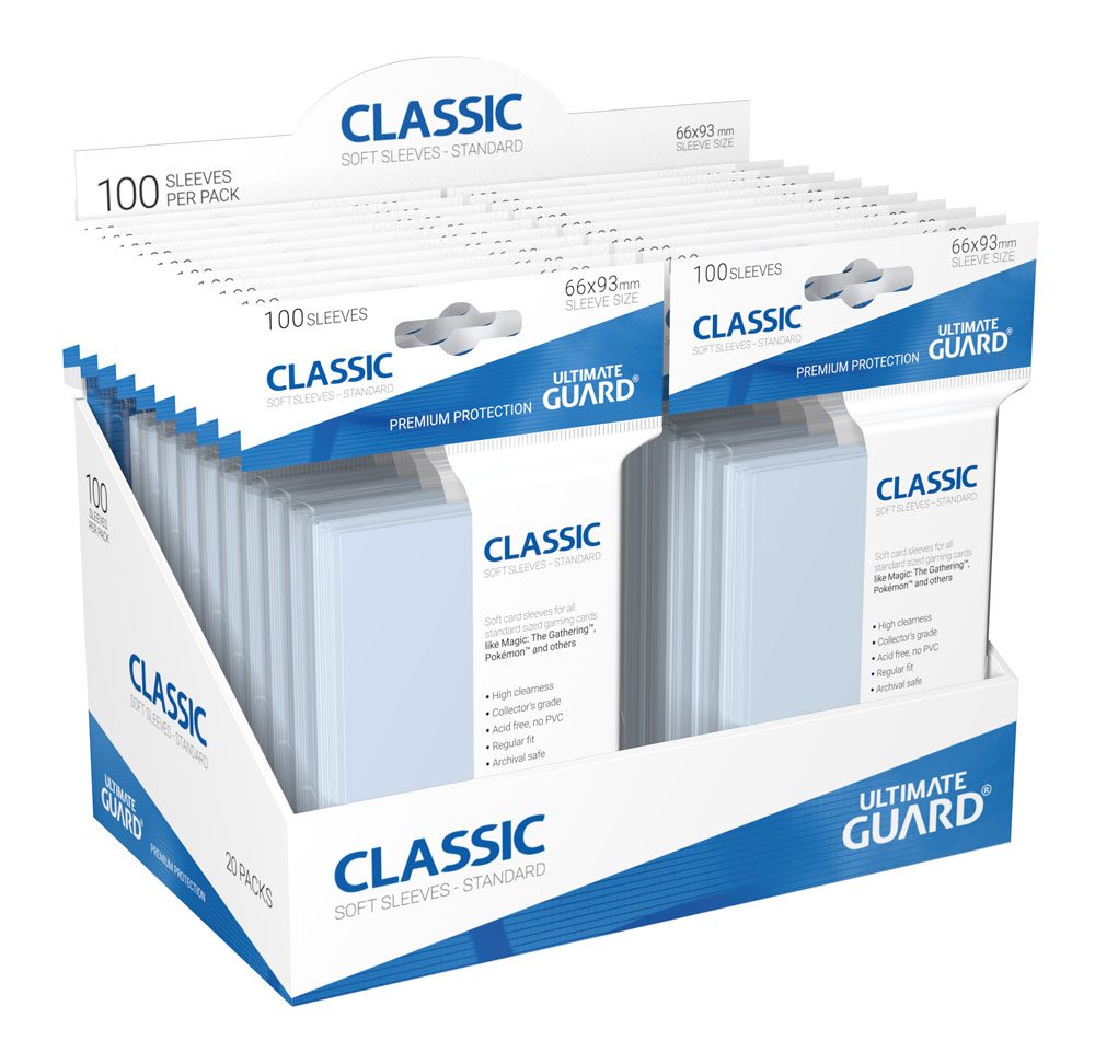 Ultimate Guard Sleeves Transparent Classic Soft Standard Size - Penny Sleeves