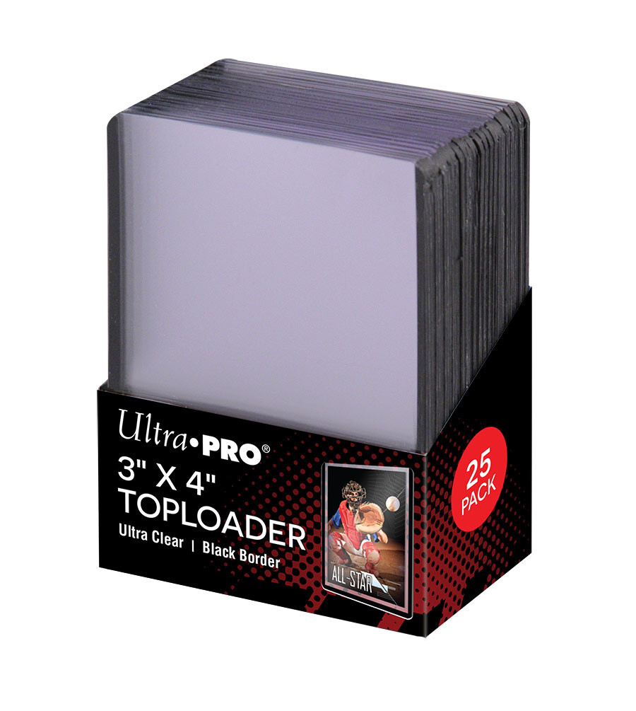 Toploader - 3" x 4" Black Border (25 pieces)