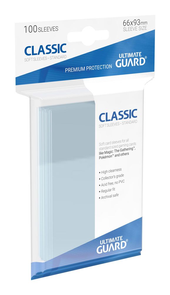 Ultimate Guard Sleeves Transparent Classic Soft Standard Size - Penny Sleeves