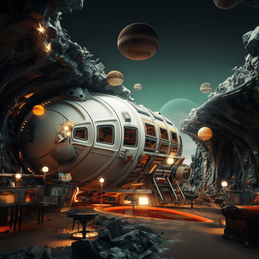 Raumschiff gelandet auf Aldria und umgebaut