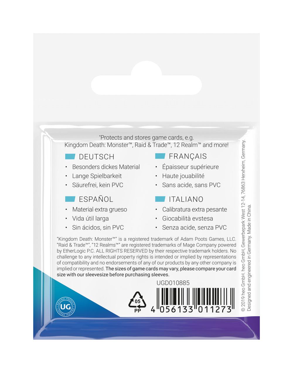 Ultimate Guard Premium Square Soft Sleeves for Board Games (50 Sleeves)